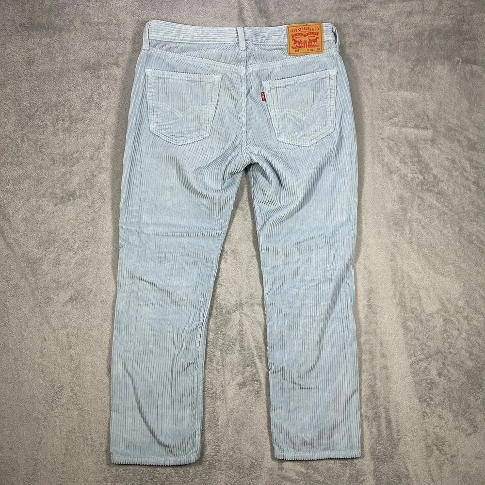 Levi's 559 Corduroy Pants Mens 32x30 (29) Light Baby Blue Relaxed Straight Wale